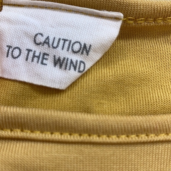 UO CAUTION TO THE WIND Mustard Flutter Sleeve Top - Picture 5 of 5
